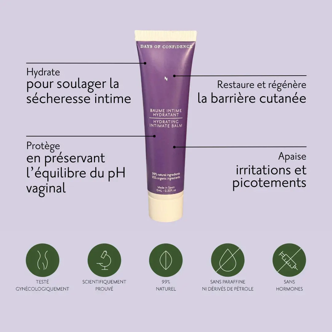 hide-ES / hide-EN BAUME INTIME HYDRATANT MENOPAUSE BENEFICES secheresse vaginale